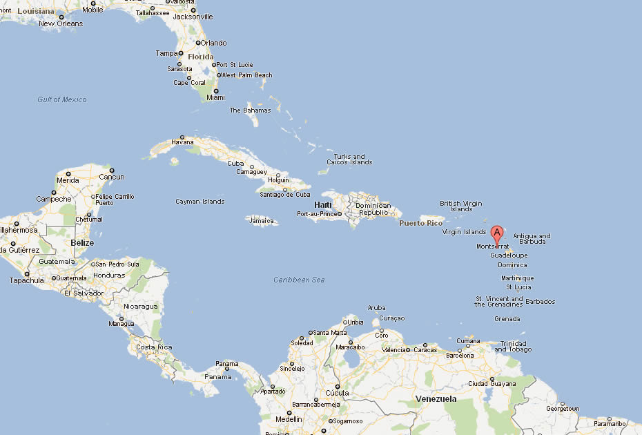map of montserrat caribbean sea